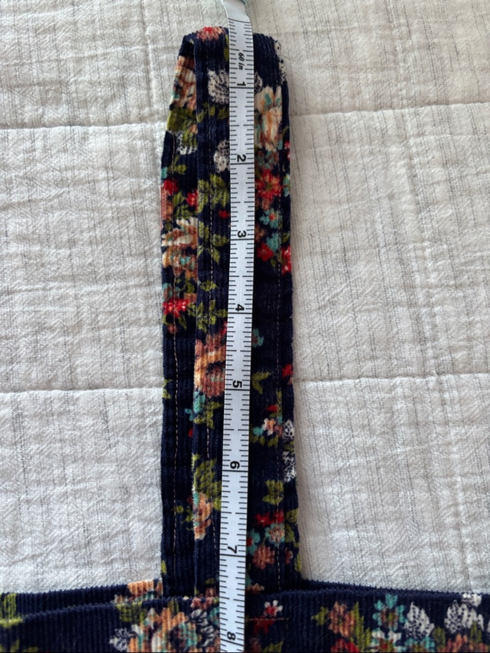 Floral Navy Corduroy Tote Bag - Picture 5 of 7